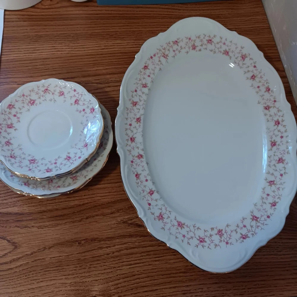Vintage 5 Mitterteich Bavaria plates, made in Germany, Lady Claire style. - Picture 9 of 10